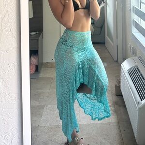 Princess Polly Lace Women Skirt in Aqua size 4